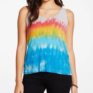 Chaser Rainbow Dip Dye Tank Top L